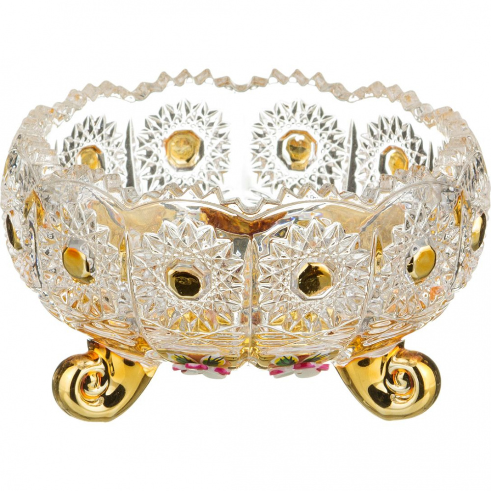 Конфетница диам. 11 см,выс. 7 см, "LEFARD GOLD GLASS"  195-100