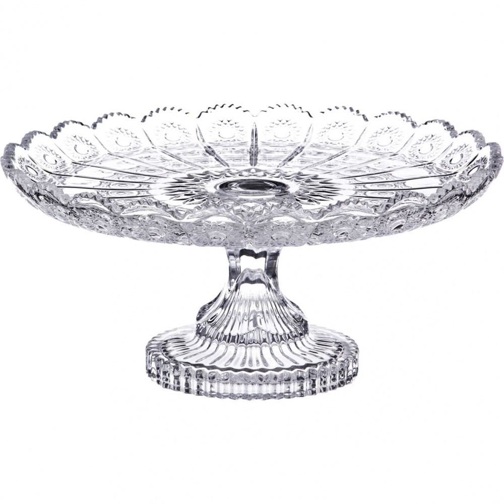 ТОРТОВНИЦА НА НОЖКЕ "MUZA CRYSTAL" ДИАМЕТР=30 СМ. ВЫСОТА=15 СМ. 195-128