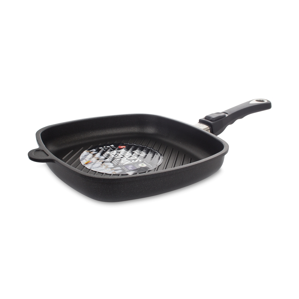 Сковорода Squgare Pans Grill 26х26х4см, с/р, литой алюм. с антипр.покр.,толщ. дна 10 мм, AMT