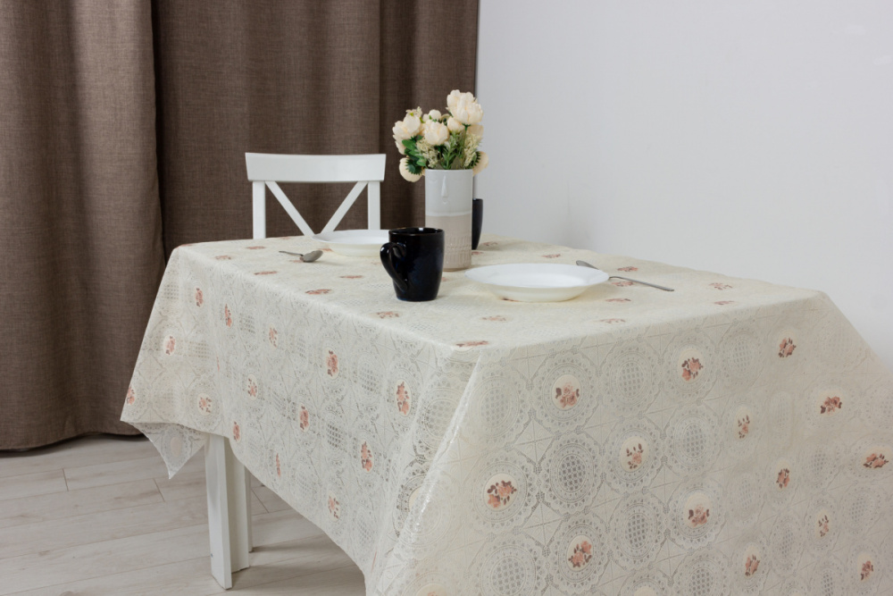 Клеенка Lace Print,137см, TOP-M048C, беж.
