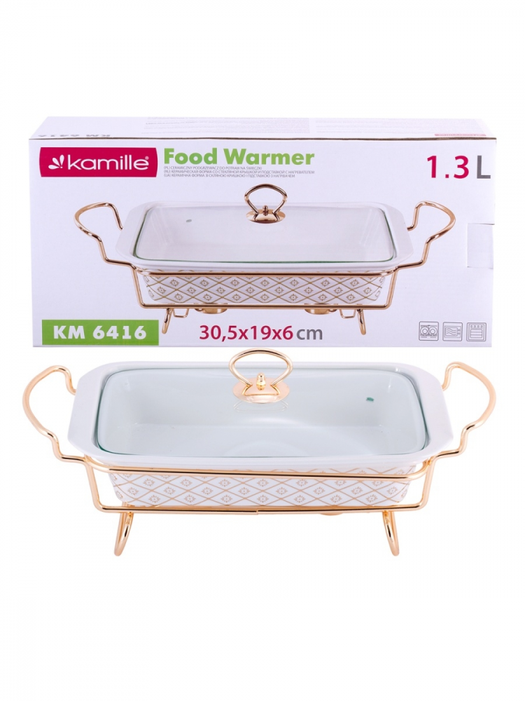 Мармит 30,5*19*6см,керамический прямоугольный KAMILLE  KM 6416